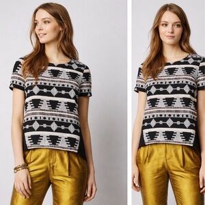 Anthropologie Sunday In Brooklyn Ellery Top  Black Aztec Tapestry